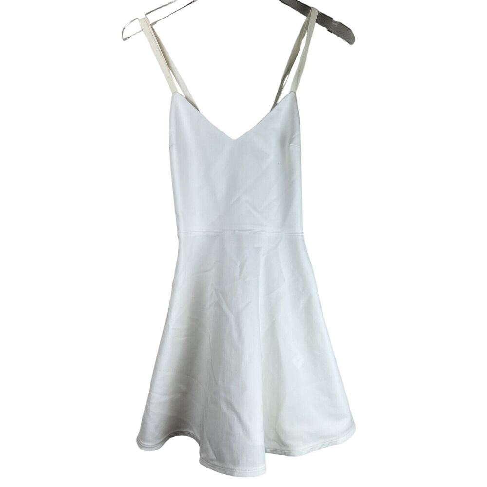 Elizabeth James‎ Dress Women 10 Cream Strappy Fit Flare Mini Wedding Party